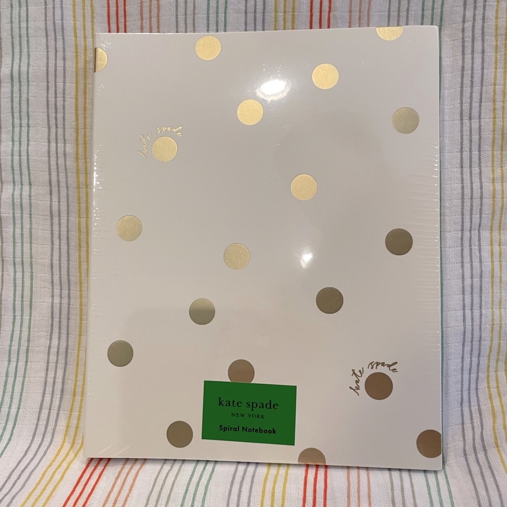 Kate Spade Office Gold Dots Concealed Spiral Notebook Cream Lined Pages NWT - Picture 5 of 6